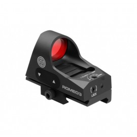 Sig Sauer Romeo3 Mini Reflex Sight w/Riser, 1x25mm, 3 MOA Red Dot Reticle SOR31002