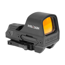 The Holosun HS510C is a rugged, feature-packed open reflex sight built for rifles, carbines, and shotguns. Whether for tactical use, competition, or range days, it delivers speed and versatility in a durable package .

The Multi-Reticle System (MRS) lets you switch instantly between a 2 MOA dot for precision, a 65 MOA circle for fast close-range targeting, or both combined . Powered by Holosun's Solar Failsafe technology, the sight automatically adjusts brightness using ambient light and supplements the battery for up to 50,000 hours of use . The Shake Awake feature conserves battery by powering down when idle and instantly waking upon movement .

Built tough, the HS510C features an aluminum housing with a titanium hood for superior impact resistance . It is IP67-rated waterproof and dustproof, ready for any weather . The included quick-detach (QD) mount allows for easy installation and absolute co-witness with iron sights .